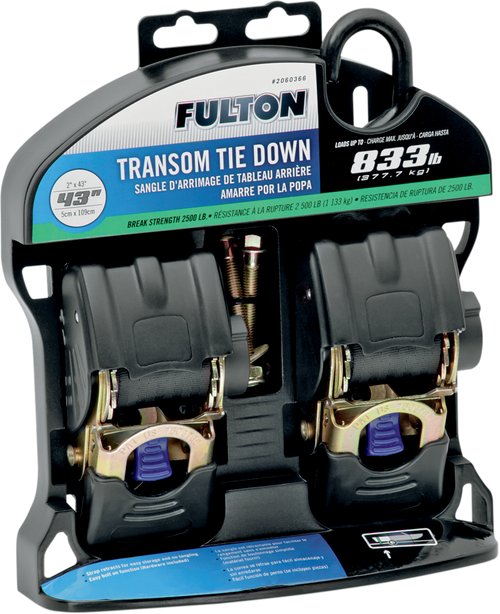 Fulton Performance Transom Retractable Ratchet Tie-Down Retractor - 2 x 43-inch