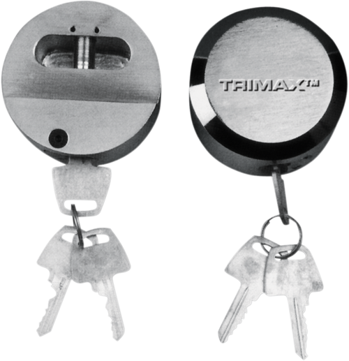 Trimax Stainless Steel High-Security Shielded Hockey Puck Padlock
