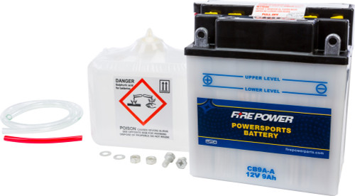Fire Power Heavy Duty Battery w/Acid CB9A-A - 12V - Fits: Honda / Polaris & Suzuki