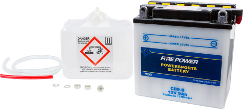 Fire Power Heavy Duty Battery w/Acid CB9-B - 12V - Fits: Aprilia / Honda & Kawasaki