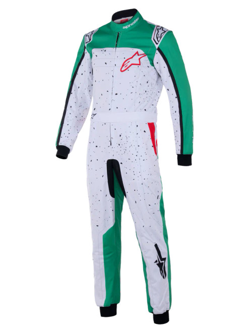 Alpinestars Youth KMX-9 V3 Graphic 6 Karting Suit - White / Green / Red - 150