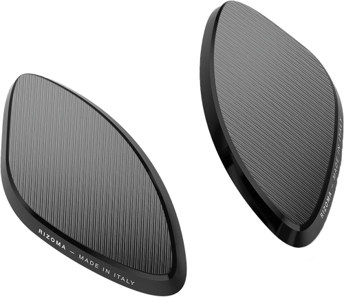 Rizoma Block Off Plates Mirror - Black - Pair - Fits: Aprilia