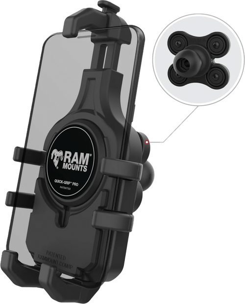 Ram Mounts Quick-Grip Pro Phone Holder w/Vibe Safe Ball