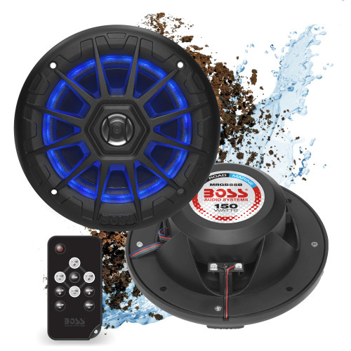 Boss Audio Systems 5.25in Marine Speakers 150 Watts Pair MultiColor 2 Way