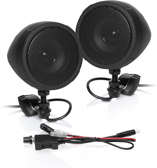 Boss Audio Systems Motorcycle Speaker Built In Amplifier/ Bluetooth 3in Speakers- Black