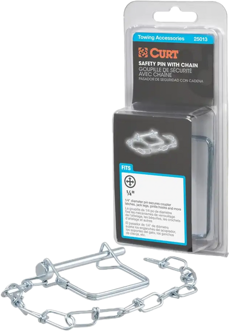 Curt 1/4in. Safety Pin with 12in. Chain