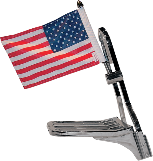 Pro Pad Side Mount Sissy Bar Flag Mounts with Flag - 5/8" Bar - 10" x 15" Flag