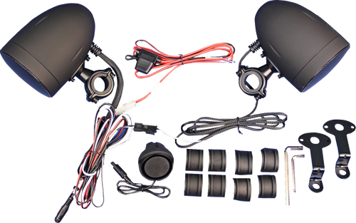 J&M Bluetooth Handlebar Mount Self-Amplified Speaker Kit