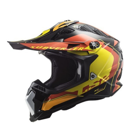 LS2 Subverter Evo Arched Helmet - Black/Yellow/Orange - Medium