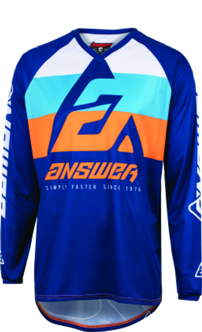 Answer Racing 23 Syncron CC Jersey - Blue / Orange / Black - Youth - Small