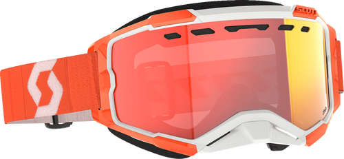 Scott Fury Snow Cross Goggles - Orange with Enhancer Red Chrome Lens 
