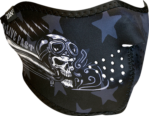 ZAN HeadGear Neoprene Half Mask - Skull Live