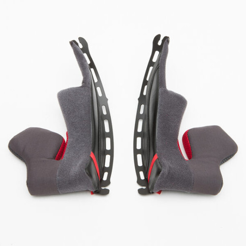 Shoei X-Fourteen Cheek Pad Set - Gray / Red 39 mm