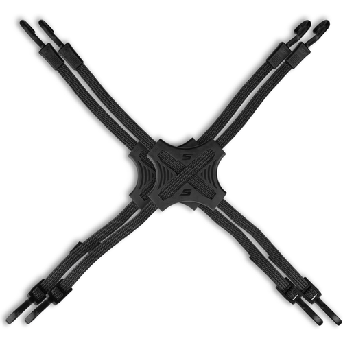 Tack Strap 4-Way Flat Bungee Cord w/ Rubber Pad Grip