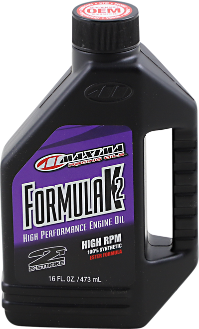 Maxima Racing Oil Formula K2 High RPM Synthetic 2T Engine Oil - 16 U.S. fl oz.