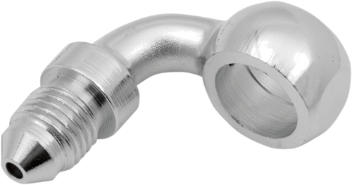 Drag Specialties Chrome Steel Banjo Fitting - 7/16in. - 90deg.