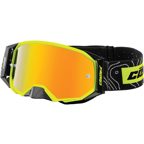 Castle X Stage II OTG Moto Goggle - Matte Hi-Viz w/ Mirror Orange Lens