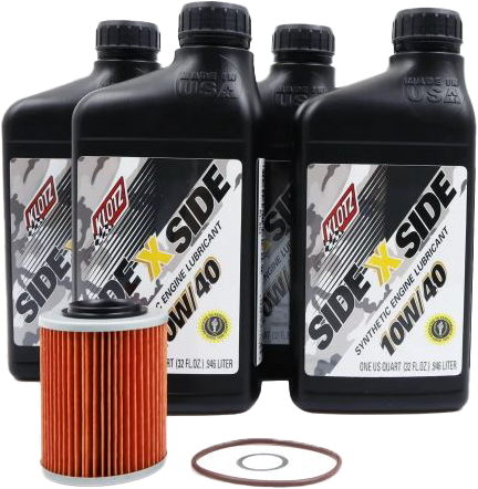 Klotz Side-By-Side Oil Change Kit - 10W-40(4Packs) w/ Oil Filter HF-152 O-Ring & Crush Washer - Fits: 2017-2023 Can-Am #KU-104