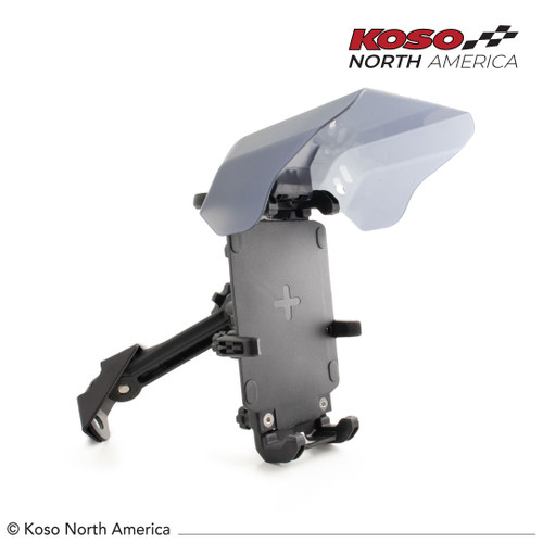 KOSO Armor Inductive Charger Phone Mount w/ Visor - Black