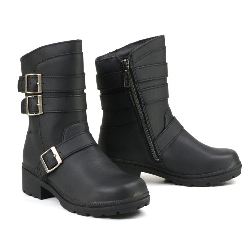 Milwaukee Motorcycle Clothing Company Cameo Leather Women's Black Motorcycle Boots