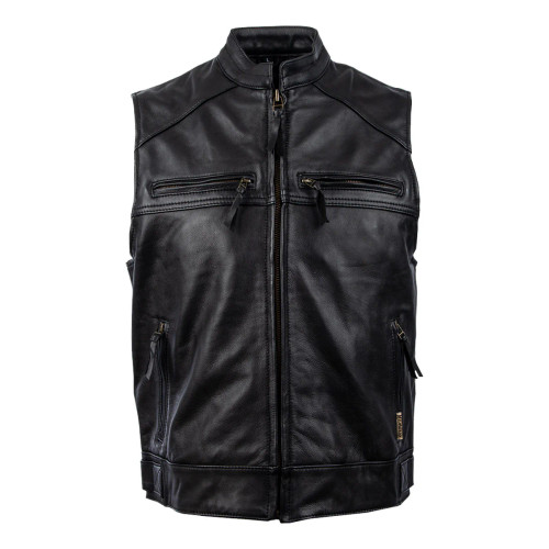 Milwaukee Motorcycle Clothing Company Men's Leather Ducktail Motorcycle Vest