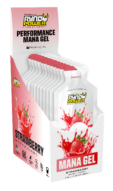 Ryno Power Mana Performance Gel Caddy - Strawberry - 12-Pack Caddy