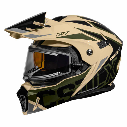 Castle X CX950 V2 Jag Modular Helmet w/Electric Shield - Sand / Olive / Black - Large