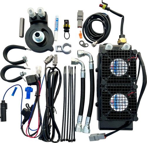 Ultracool Oil Cooler Kit - Naked - Black - Softail/Touring/Trike - Fits: 2017-2025 Harley-Davidson (see list) #SMT8-3