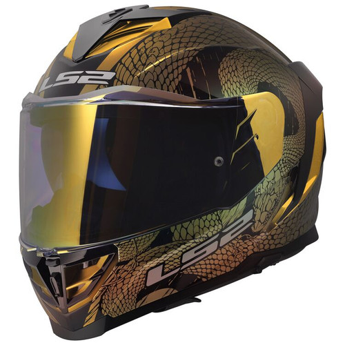 LS2 Assault III Snakebite Full Face Motorcycle Helmet With Sunshield
