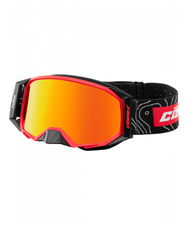 Castle X Stage II OTG Moto Goggles - Matte Red w/Mirror Red Lens - One Size