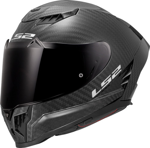 LS2 Dragon Carbon Solid Full Face Motorcycle Helmet With SunShield - Medium Black Carbon