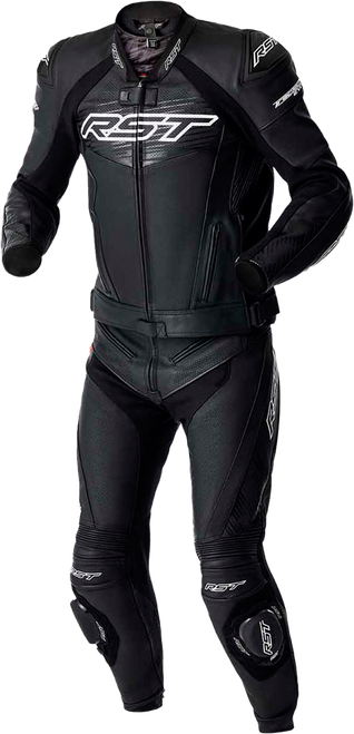 RST Tractech Evo D3O Leather Jacket - Black / White - Medium