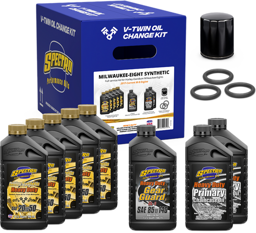 Spectro V-Twin Full Oil Service Kit M8 Synthetic - Fits: 2017-2026 Harley-Davidson (see list)