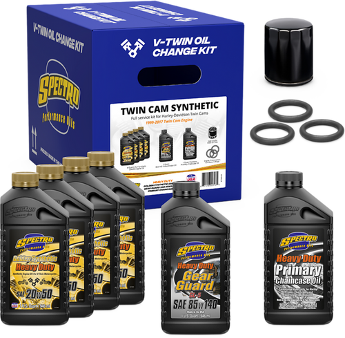 Spectro V-Twin Full Oil Service Kit TC Synthetic - Fits: 1999-2017 Harley-Davidson (see list)