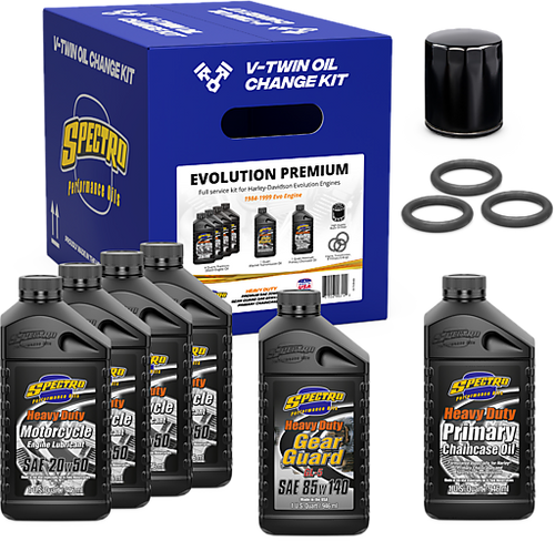 Spectro V-Twin Full Oil Service Kit EVO Premium - Fits: 1985-1998 Harley-Davidson (see list)