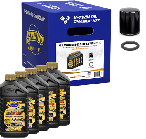Spectro V-Twin Full Oil Change Kit M8 Synthetic - Fits: 2017-2026 Harley-Davidson (see list)