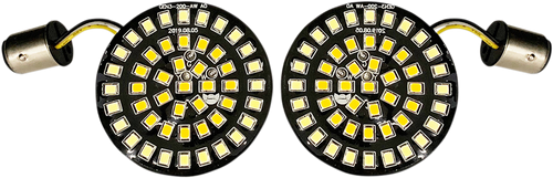 Drag Specialties Bullet-Style Dual Front Turn Signal Insert - White - Amber - Fits: 2007-2021 Harley-Davidson (see list)
