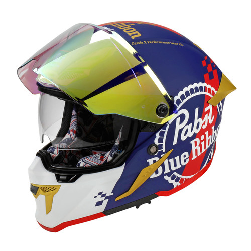 Castle X Pabst Blue Ribbon CX510 Motorcycle Helmet - MC Powersports
