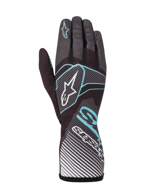 Alpinestars Tech-1 K Race V2 Carbon Gloves - Black / Turquoise - 2XL
