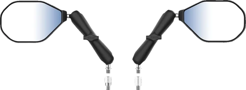 Ram Mounts Tough-Mirror Kit with M10-1.25 Bases/Reverse Adapter - Side View - Oval - Black - Left/Right - Long Arm