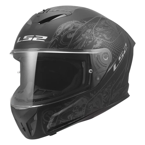 LS2 Rapid III Crypt Full Face Motorcycle Helmet - Matte Black / Gray - Large
