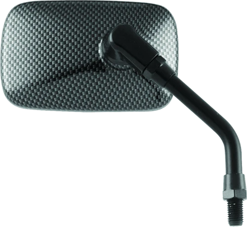 BikeMaster Mini Rectangle Mirror 10mm - Carbon Fiber - Sold Each - 4-1/16 in. - Grey