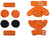 POD Youth K1 Knee Brace Pad Set Orange Medium - Left
