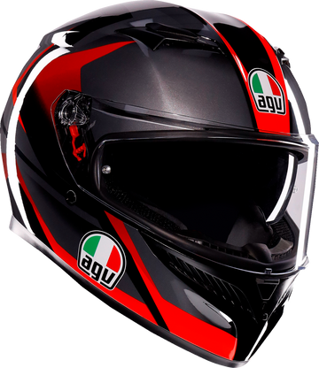 agv k3 chicane helmet Mono face road helmet ensures maximum safety K3 DOT(E2206) - SYTH BLACK/RED