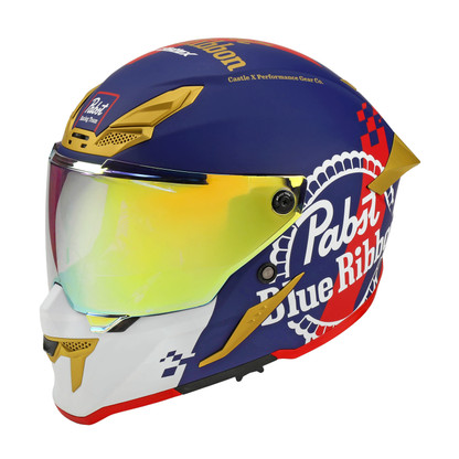 beer motorcycle helmet Bonanza Rootbeer Megaflake Medium Iincludes Free Head Wrap (Valued At $5.95) Castle X Pabst Blue Ribbon