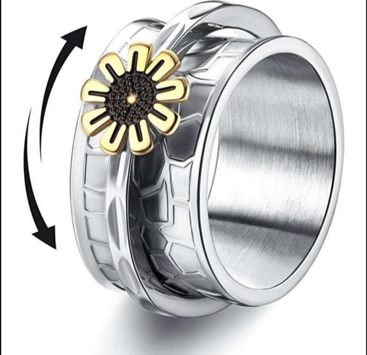 Spinner Ring Anxiety Rings Fidget Ring for Men and Women Size 8 -  Walmart.com