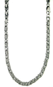 Stainless Steel 
 Byzantine Chain 
8mm 
Length: 24" 
