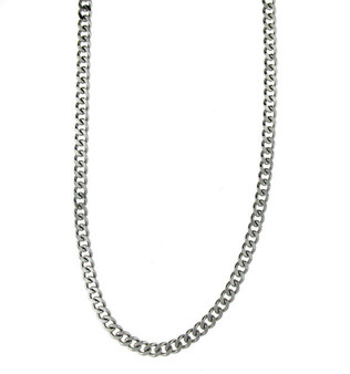 Stainless Steel 
 Curb Chain 
 Necklace 
 Weight: 17.2 grams 
 Approx. Width: 4mm
 Available Lengths: 
 16",18",20",22",24", 26