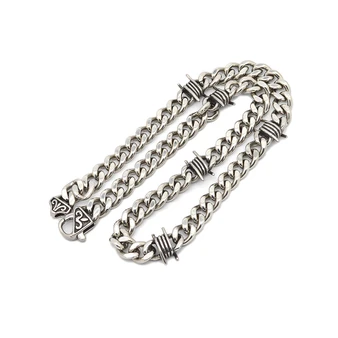 Stainless steel chunky barbed wire chain