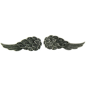Stainless Steel Angel Wings CZ Earrings 
 (Small cubic zirconia accent stones!) 
 